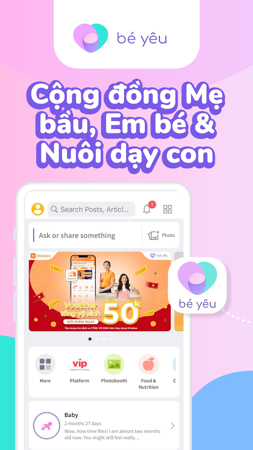 Mẹ và bé hạnh phúc